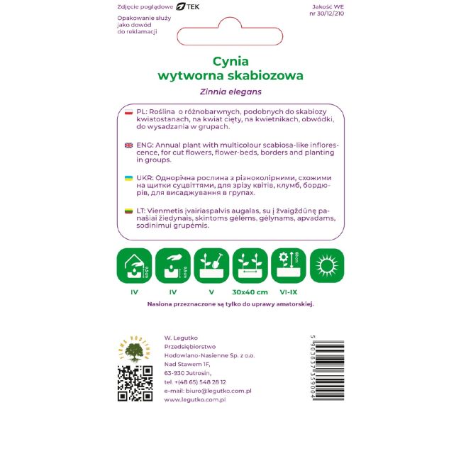 Cynia - wytworna skabiozowa - mieszanka - Nasiona - W. Legutko