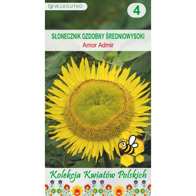 Słonecznik Amor Admir cytrynowo-żółty z jasnym środkiem 2g - Nasiona - W. Legutko Słonecznik Amor Admir cytrynowo-żółty z jasnym środkiem 2g - Nasiona - W. Legutko