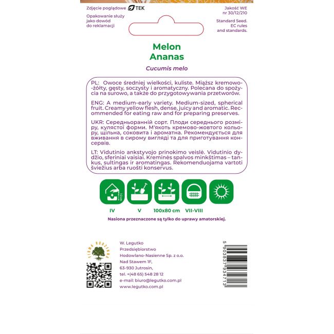 Melon Ananas 1g - Nasiona - W. Legutko