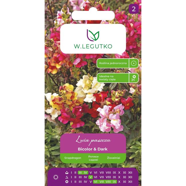 Lwia paszcza Bicolor & Dark mieszanka 0,6g - Nasiona - W. Legutko