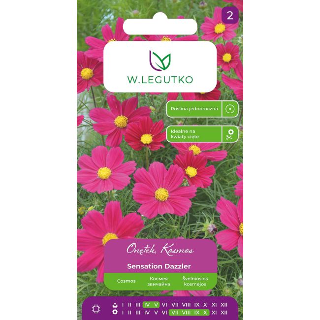 Onętek, Kosmos Sensation Dazzler czerwony 1g - Nasiona - W. Legutko