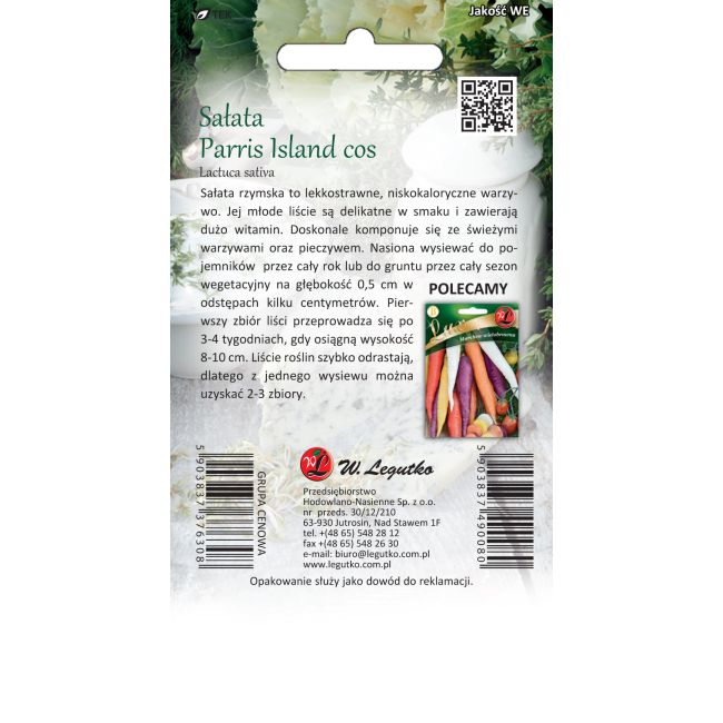 Sałata rzymska Parris Island cos 1.50g - Nasiona - W. Legutko