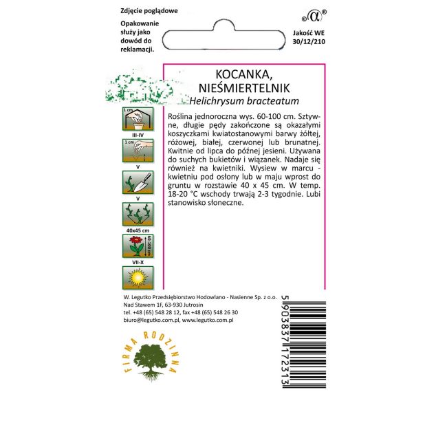 Kocanki, Nieśmiertelnik mieszanka 1g - Nasiona - W. Legutko