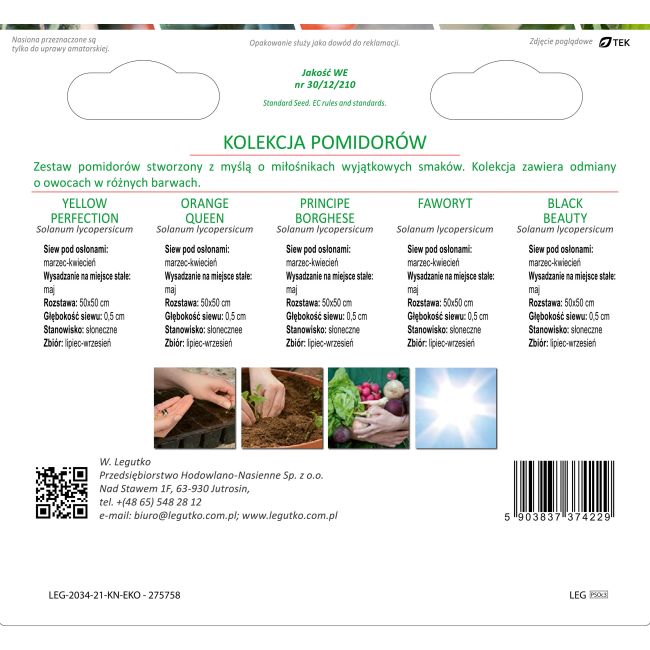 Kolekcja Pomidorów - Nasiona - W. Legutko