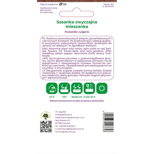 Sasanka zwyczajna mieszanka 0.10g - Nasiona - W. Legutko