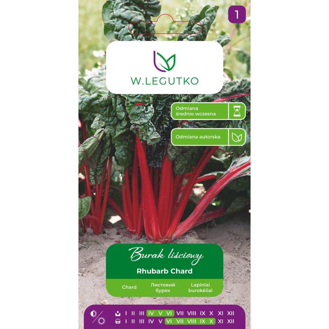 Burak liściowy Rhubarb Chard 5g - Nasiona - W. Legutko