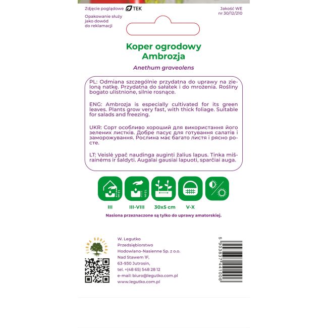 Koper Ambrozja 5g - Nasiona - W. Legutko