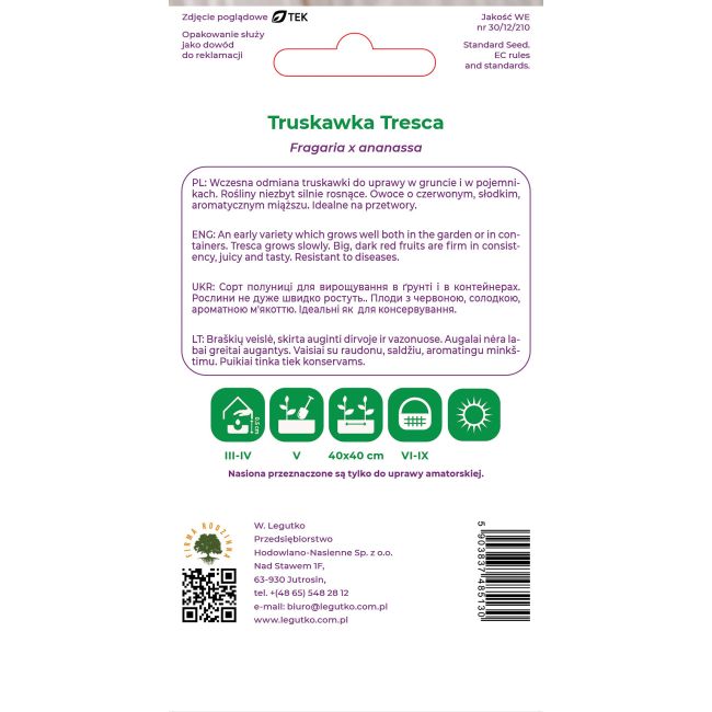 Truskawka Tresca 0.03g - Nasiona - W. Legutko