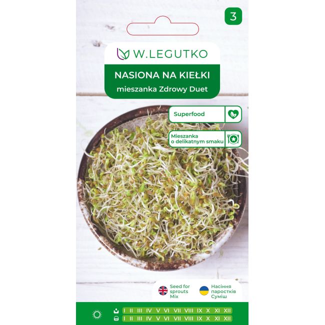 Nasiona na kiełki mieszanka Zdrowy Duet 20g - Nasiona - W. Legutko