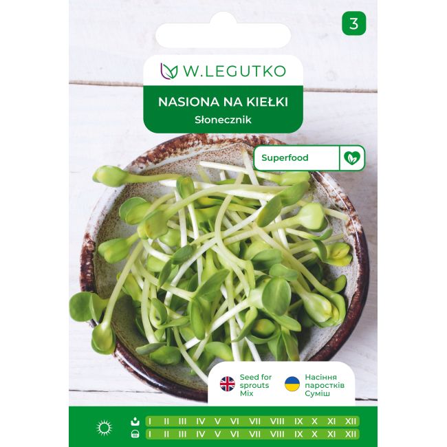 Nasiona na kiełki słonecznik 40g - Nasiona - W. Legutko