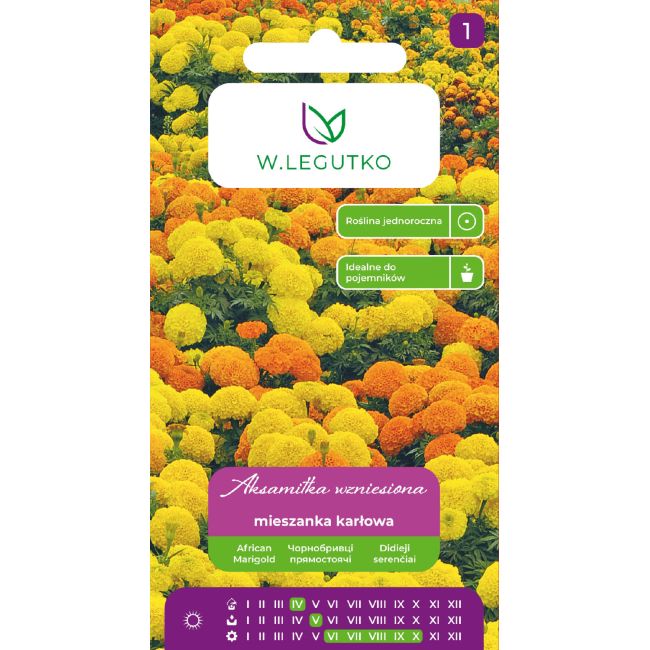 Aksamitka wzniesiona karłowa mieszanka 0.50g - Nasiona - W. Legutko