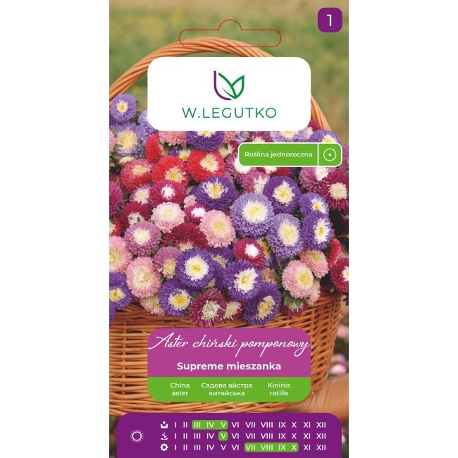 Aster chiński Supreme mieszanka 0.50g - Nasiona - W. Legutko
