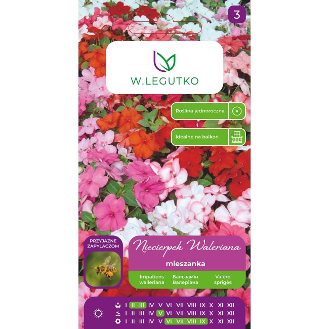 Niecierpek Waleriana F2 Mixed mieszanka 0.10g - Nasiona - W. Legutko