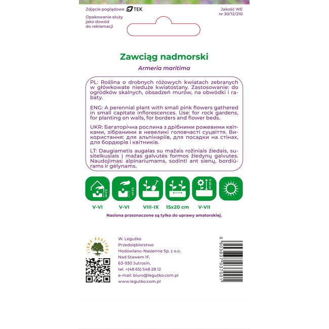 Zawciąg nadmorski różowy 0.15g - Nasiona - W. Legutko