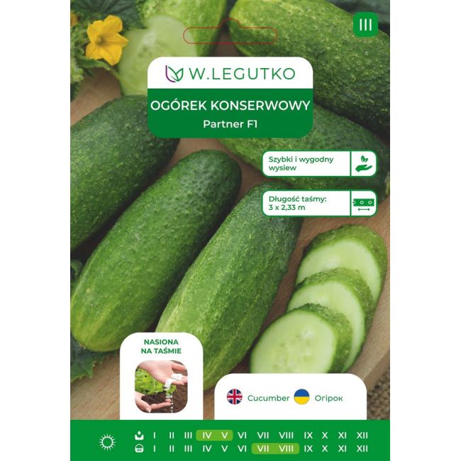 Ogórek Partner F1 7m taśma - Nasiona - W. Legutko