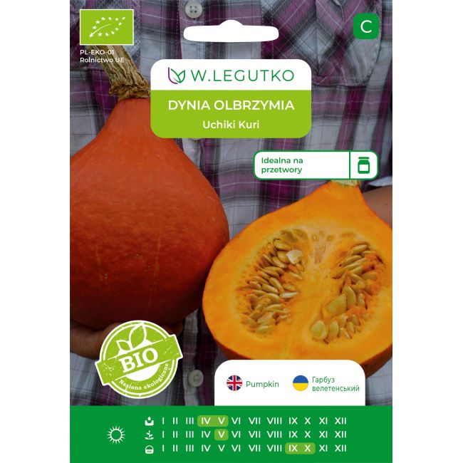 Dynia olbrzymia BIO Uchiki Kuri 2g - Nasiona - W. Legutko