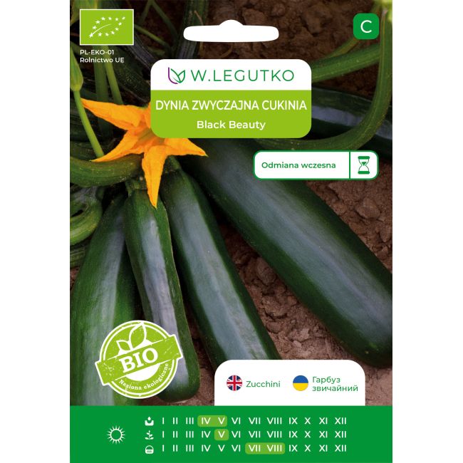 Cukinia BIO Black Beauty 2g - Nasiona - W. Legutko