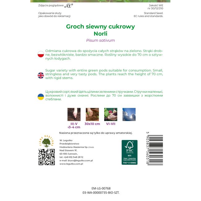 Groch BIO Norli 15g - Nasiona - W. Legutko