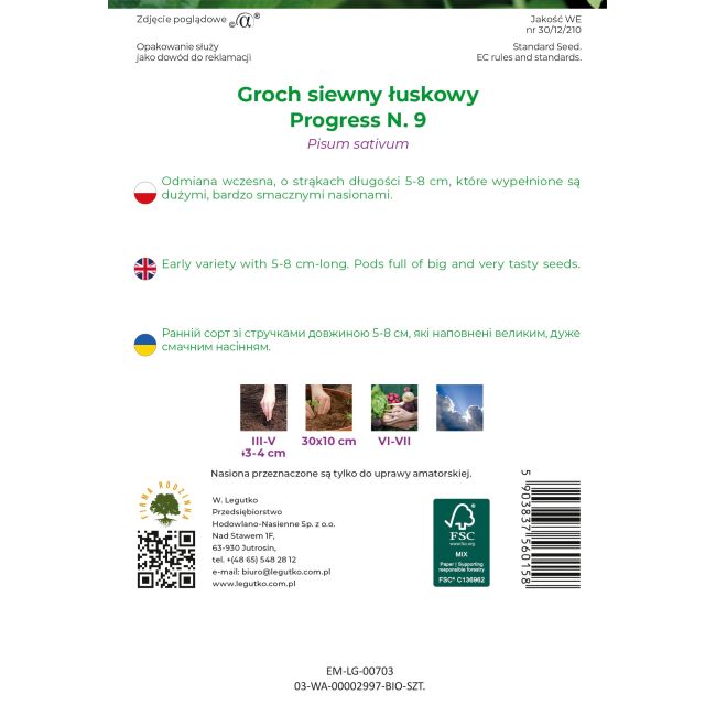 Groch BIO Progress N. 9 30g - Nasiona - W. Legutko