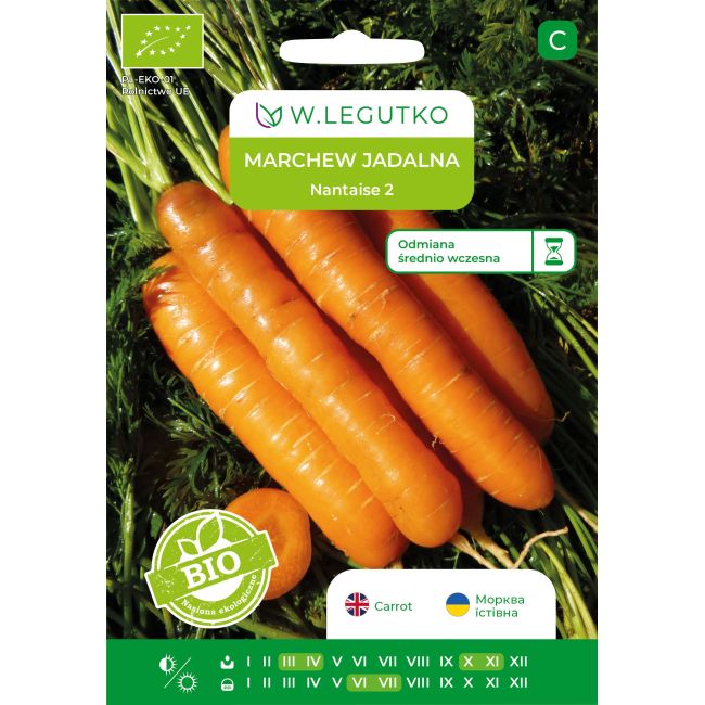 Marchew BIO Nantaise 2 5g - Nasiona - W. Legutko