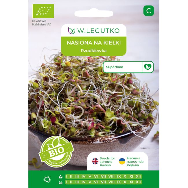 Nasiona na kiełki BIO rzodkiewka 20g - Nasiona - W. Legutko