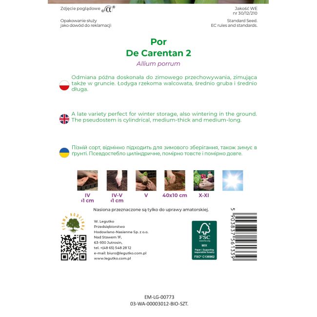 Por BIO De Carentan 2 0.50g - Nasiona - W. Legutko