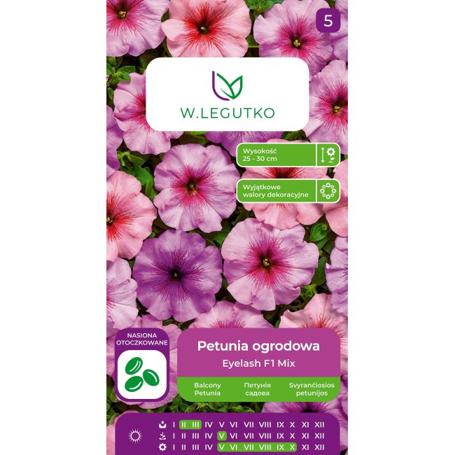 Petunia ogrodowa Eyelash F1 Mix 10szt. - Nasiona - W. Legutko