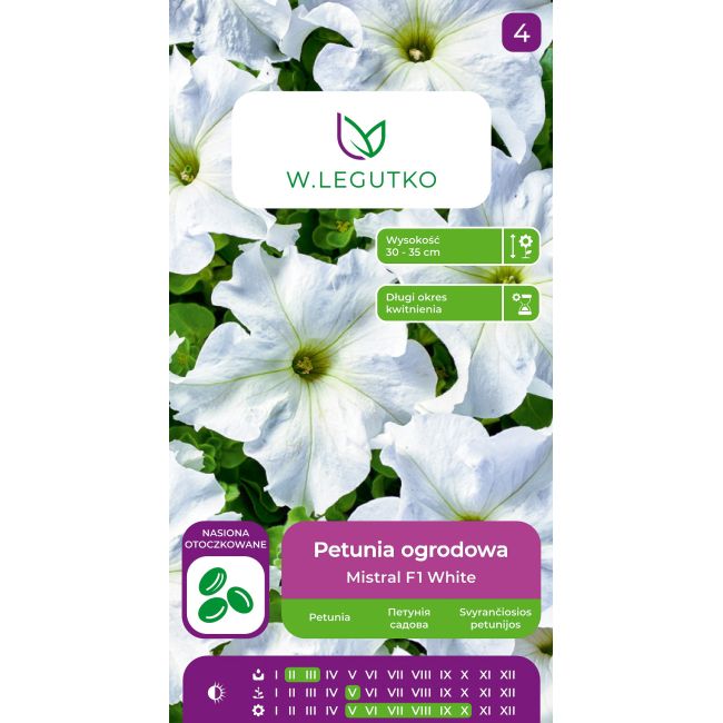 Petunia ogrodowa Mistral F1 White biała 10szt. - Nasiona - W. Legutko