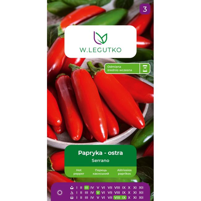 Papryka Serrano 0.15g - Nasiona - W. Legutko