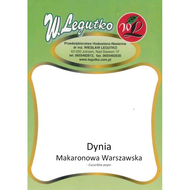Dynia - Makaronowa Warszawska - 100g - Nasiona - W. Legutko