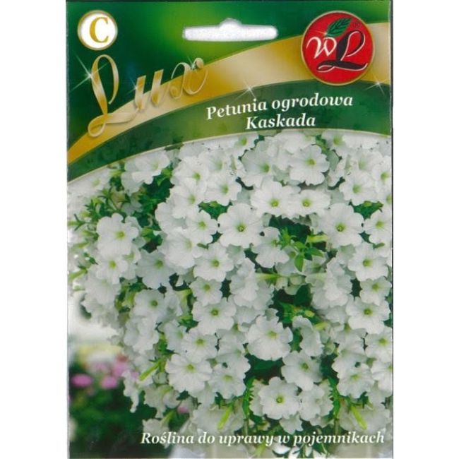 Petunia ogrodowa - Kaskada - biała - Nasiona - W. Legutko