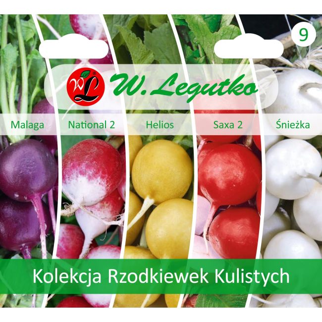 Kolekcja Rzodkiewek Kulistych - 5 odmian - Nasiona - W. Legutko