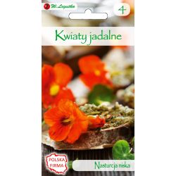 Kwiaty jadalne - Nasturcja niska poj. mieszanka 5g - Nasiona - W. Legutko Kwiaty jadalne - Nasturcja niska poj. mieszanka 5g - Nasiona - W. Legutko
