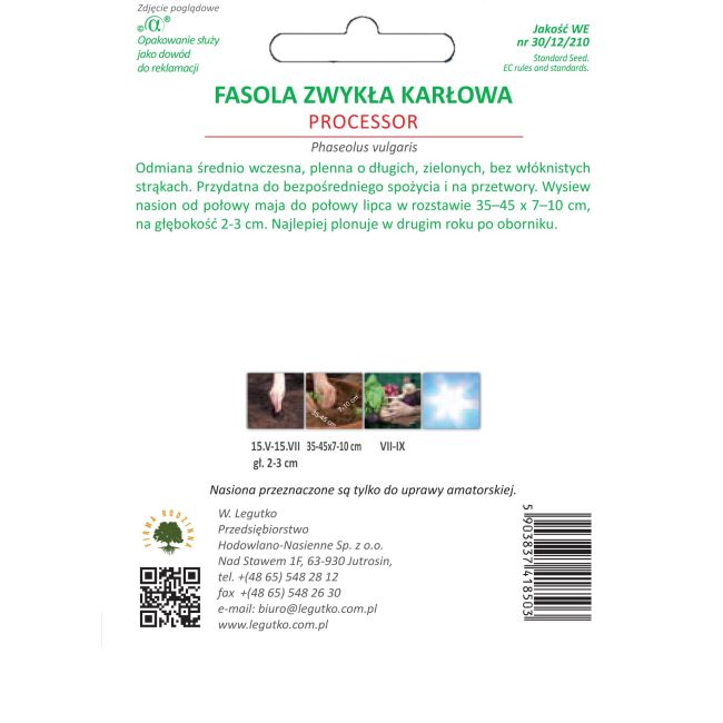 Fasola szparagowa - Processor - Nasiona - W. Legutko