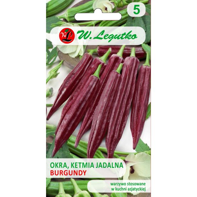 Okra - Ketmia jadalna - Burgundy - Nasiona - W. Legutko