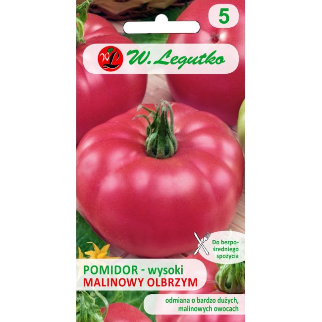 Pomidor gruntowy wysoki - Malinowy Olbrzym - Nasiona - W. Legutko