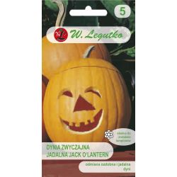 Dynia ozdobna Jack O'Lantern pomarańczowa 2g - Nasiona - W. Legutko Dynia ozdobna Jack O'Lantern pomarańczowa 2g - Nasiona - W. Legutko