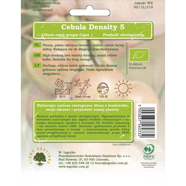 Cebula BIO Density 5 2g - Nasiona - W. Legutko