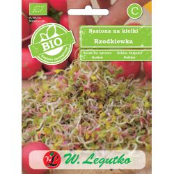 Nasiona na kiełki BIO rzodkiewka 20g - Nasiona - W. Legutko Nasiona na kiełki BIO rzodkiewka 20g - Nasiona - W. Legutko