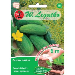 Zestaw nasion ogórek Odys F1 i koper ogrodowy 6m taśma - Nasiona - W. Legutko