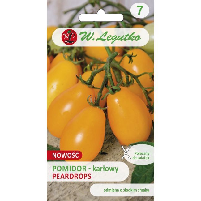 Pomidor gruntowy wiotkołodygowy - Peardrops - Nasiona - W. Legutko