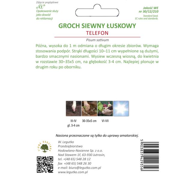 Groch siewny łuskowy - Telefon - Nasiona - W. Legutko