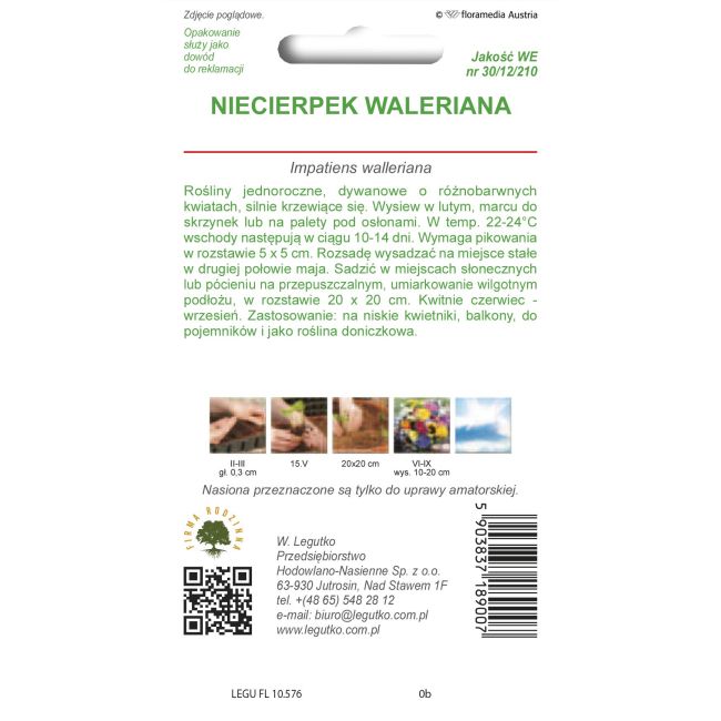 Niecierpek Waleriana F2 Mixed mieszanka 0.10g - Nasiona - W. Legutko