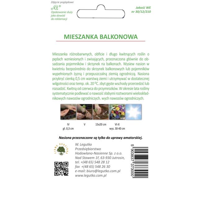 Mieszanka - balkonowa - Nasiona - W. Legutko