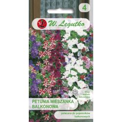 Petunia ogrodowa o pędach zwisających mieszanka balkonowa 0.10g - Nasiona - W. Legutko Petunia ogrodowa o pędach zwisających mieszanka balkonowa 0.10g - Nasiona - W. Legutko