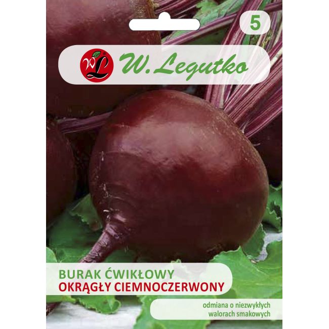 Burak ćwikłowy - Okrągły Ciemnoczerwony - 20g - Nasiona - W. Legutko