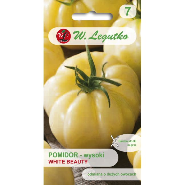 Pomidor - gruntowy wysoki - White Beauty - Nasiona - W. Legutko