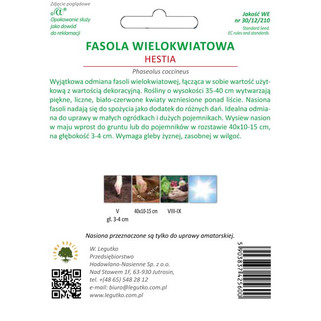 Fasola - Hestia - Nasiona - W. Legutko
