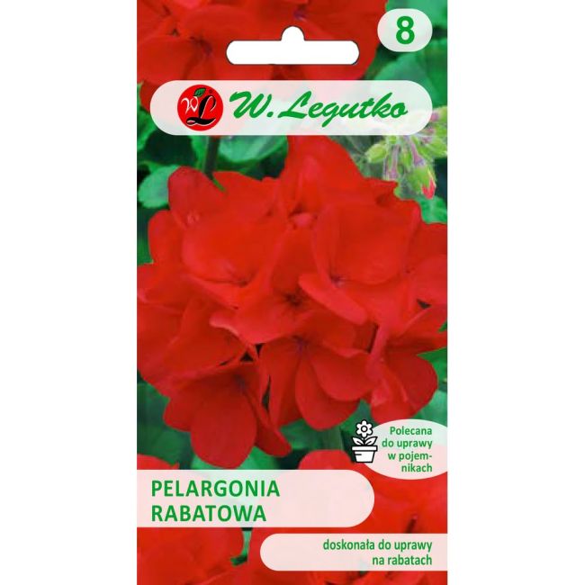 Pelargonia - rabatowa Gama F1- czerwona - Nasiona - W. Legutko