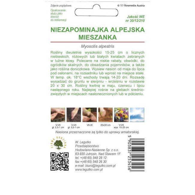 Niezapominajka alpejska - mieszanka - Nasiona - W. Legutko